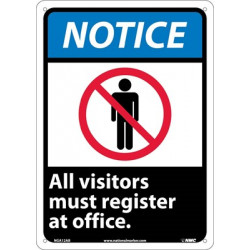 NMC NGA12 Notice, All Visitors Must Register At Office Sign (Graphic)