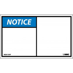 NMC NGA15AP Notice Label, Blank, 3" x 5", Adhesive Backed Vinyl, 5/Pk