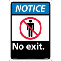 NMC NGA18 Notice, No Exit Sign, 14" x 10"