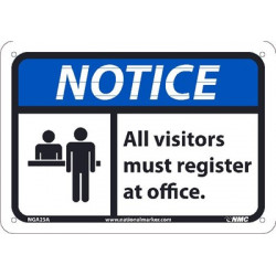 NMC NGA25 Notice, All Visitors Must Register At Office Sign