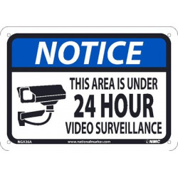NMC NGA36 Notice, This Area Is Under 24 Hour Video Surveillance Sign