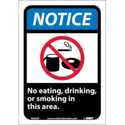 NMC NGA5 Notice, No Eating Drinking Or Smoking In This Area Sign (Graphic)