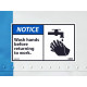 NMC NGA7AP Notice, Wash Hands Before Returning To Work Label (Graphic), 3" x 5", Adhesive Backed Vinyl, 5/Pk