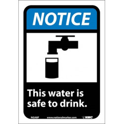 NMC NGA8 Notice, This Water Is Safe To Drink Sign (Graphic)