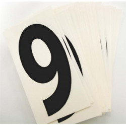 NMC NS1 Assorted Number Set Placard , 4" x 2.125", 0-9, Clear PS Vinyl, 50/Pk