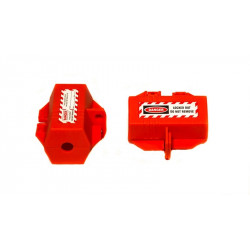 NMC PLLS4 Plug Lockout, Red, Small, 2" x 3", 4-Hole