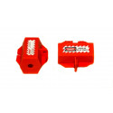 NMC PLLS4 Plug Lockout, Red, Small, 2" x 3", 4-Hole