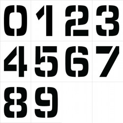 NMC PMN12 Individual Character Stencil 12" Number Set, 0-9, 12/Pk