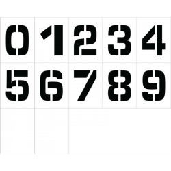 NMC PMN8 Individual Character Stencil 8" Number Set, 0-9, 12/Pk