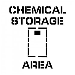 NMC PMS223 Chemical Storage Area Plant Marking Stencil, Graphic, 24" x 24", .060 Plastic