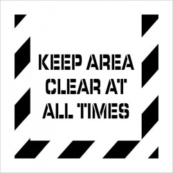 NMC PMS232 Keep Area Clear At All Times Plant Marking Stencil, 24" x 24", Polyethylene