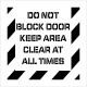 NMC PMS235 Do Not Block Door Plant Marking Stencil, 24" x 24", .060 Polyethylene