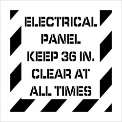 NMC PMS236 Electrical Panel Keep Clear Plant Marking Stencil, 24" x 24", .060 Polyethylene