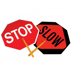 NMC PS1 Safe-T-Paddle Stop/Slow Sign, 18" x 18"