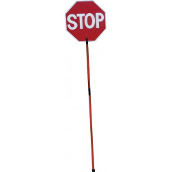 NMC PS6 Aluminum Reflective Safe-T-Paddle Stop/Slow Sign w/ 93" Telescoping Handle, 24" x 24"