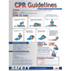 NMC PST004 CPR Guidelines Poster, 24" x 18"