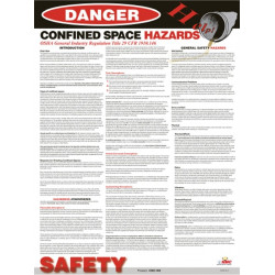 NMC PST007 Confined Space Hazards Poster, 24" x 18"
