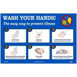 NMC PST137PP Wash Your Hands Poster, Paper, 12" x 18", 5/Pk
