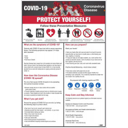NMC PST141PP Covid-19 Protect Yourself Poster, Paper, 5/Pk