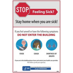 NMC PST142PP Stay Home When You Are Sick Poster, Paper, 18" x 12", 5/Pk