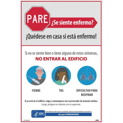 NMC PST142PPSP Stay Home When You Are Sick Poster, Spanish, Paper, 18" x 12", 5/Pk