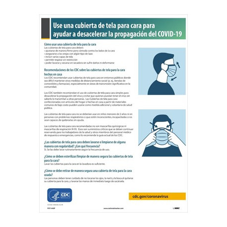 NMC PST Use Of Cloth Face Coverings Poster, Spanish