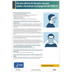 NMC PST144PPSP Use Of Cloth Face Coverings Poster, Spanish, 18" x 12", Paper