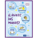 NMC PST Wash Your Hands Step By Step Poster, Spanish