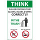 NMC PST154PP Think Please Dispose Of Properly Poster, 18" x 12", Paper, 5/Pk