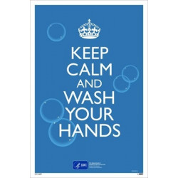 NMC PST156PP Keep Calm And Wash Your Hands Poster, 18" x 12", Paper, 5/Pk