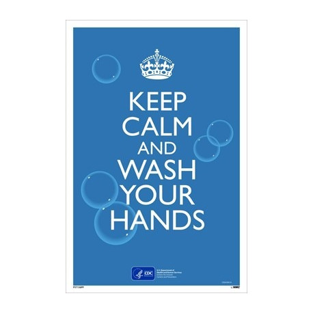 NMC PST156PP Keep Calm And Wash Your Hands Poster, 18" x 12", Paper, 5/Pk
