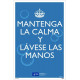 NMC PST Keep Calm And Wash Your Hands Poster, Spanish