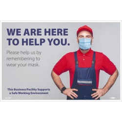 NMC PST158PP We Are Here To Help You Poster, 12" x 18", Paper, 5/Pk