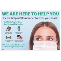 NMC PST159PP We Are Here To Help You Poster, 12" x 18", Paper, 5/Pk