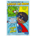 NMC PST164PPSP Handwashing Is Your Superpower Poster, Boy, Spanish, 18" x 12", Paper, 5/Pk