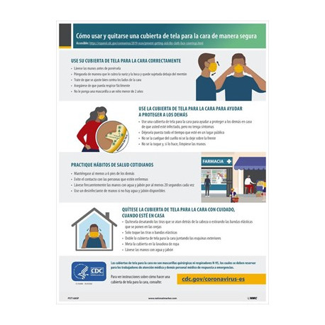 NMC PST Wearing And Removing A Face Covering Poster, Spanish
