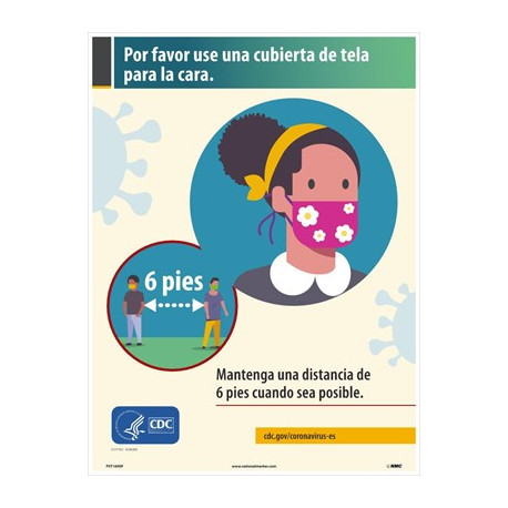 NMC PST Please Wear A Cloth Face Covering Poster, Spanish