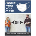 NMC PST Please Wear Your Mask Poster & Practice Social Distancing, 3 Ft