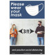 NMC PST Please Wear Your Mask Poster & Practice Social Distancing, 3 Ft