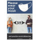 NMC PST172PP3 Please Wear Your Mask Poster & Practice Social Distancing, 3 Ft, 18" x 12", Paper, 5/Pk