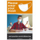 NMC PST173PP Please Wear Your Mask Poster, Students, 18" x 12", Paper, 5/Pk