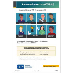 NMC PST176PPSP Symptoms Of Coronavirus (Covid-19) Poster, Spanish, 18" x 12", Paper, 5/Pk