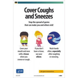 NMC PST177PP Cover Coughs And Sneezes Poster, 18" x 12", Paper, 5/Pk