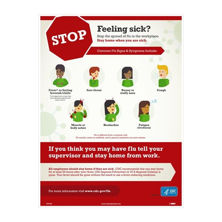 NMC PST Stop Feeling Sick, Stop The Spread Of Flu Poster