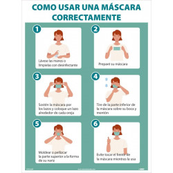 NMC PST How To Wear A Mask Properly Poster, Spanish