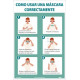 NMC PST183PPSP How To Wear A Mask Properly Poster, Spanish, 18" x 12", Paper, 5/Pk