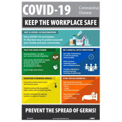 NMC PST185PP Covid-19 Coronavirus Disease Poster, 18" x 12", Paper, 5/Pk