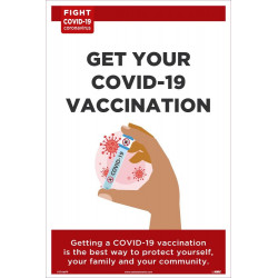 NMC PST186PP Get Your Covid-19 Vaccination Poster, 18" x 12", Paper, 5/Pk