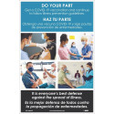 NMC PST188PPSP Do Your Part, Get A Covid-19 Vaccination Poster, Eng/Esp, 18" x 12", Paper, 5/Pk