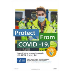 NMC PST189PP Protect From Covid-19 (Public Safety Worker) Poster, 18" x 12", Paper, 5/Pk